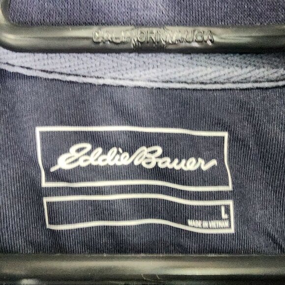 Mens Heather Blue Eddie Bauer Sweatshirt 1/4 Zip Long Sleeve Mock Neck Size L - Picture 4 of 9